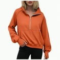 thumbnail image 1 of Ccpelsie Half Zip Sweatshirt Women Oversized Fleece Pullover Zipped Cute Sweatshirts with Pockets(Red,XL), 1 of 6
