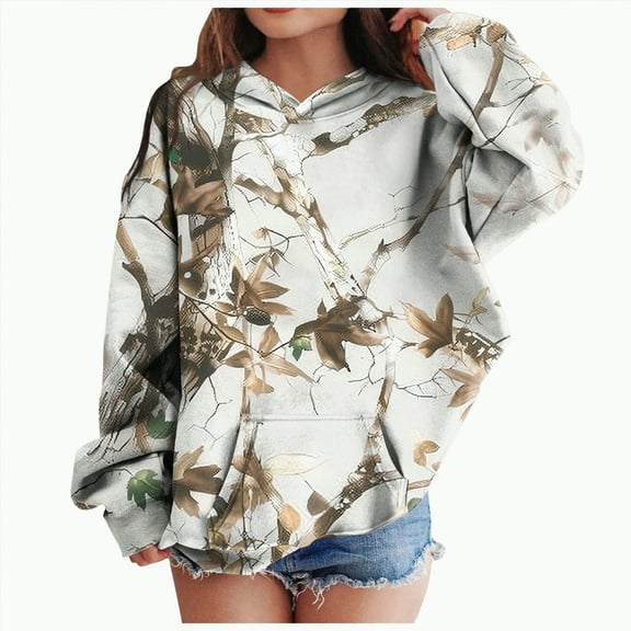 Ccpelsie Hoodies For Teen Girls Trendy Y2K Cute Long Sleeve Letter Print Sweatshirts Pullover Tops With Pockets(White,5-6 Years)