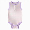 thumbnail image 1 of Ccpelsie Infant Baby Boy Girl Summer Romper Jumpsuit Short Sleeve One Piece Outfit Summer Clothes(Purple,6-9 Months), 1 of 6