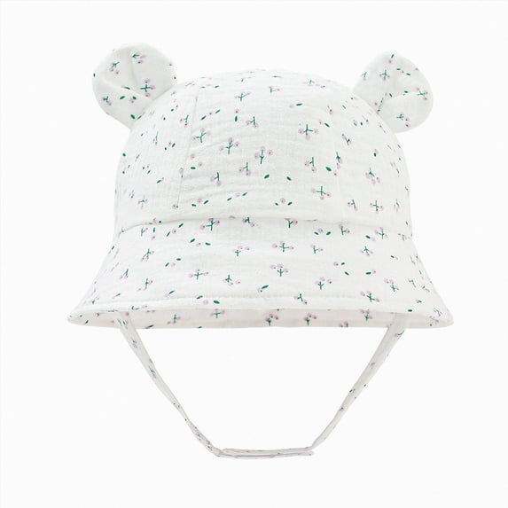 Ccpelsie Infant Sun Hats for 6-12 Months, 12-24 Months Baby Boys and Girls UPF 50+ Sun Protection Wide Brim Adjustable Beach Bucket Hat White,3-12 Months