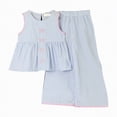 thumbnail image 1 of Ccpelsie Kid Girls Clothes Outfits Cute Sweet Bowknot Print T-Shirt and Bowknot Denim Short Summer Clothing Set(Blue,4-5 Years), 1 of 1
