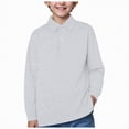 thumbnail image 1 of Ccpelsie Kids Athletic Long Sleeve Polo Shirt Lightweight Performance Top for Jogging Hiking and Outdoor Play（A01-Grey,9-10 Years), 1 of 9
