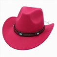 thumbnail image 1 of Ccpelsie Kids Cowboy Hat Girl Boy Classic Hat Felt Cowgirls Hats with Decorative Bands for 2-12Y Children Hot Pink,3-8 Years, 1 of 5