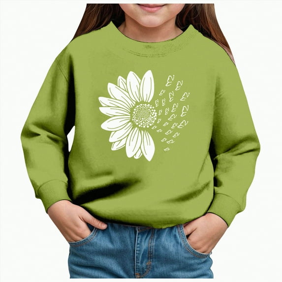 Ccpelsie Kids Crewneck Sweatshirt Long Sleeve Cotton Pullover Tops Casual Daily Outwear For Little/Big Boys(Green,5Y)