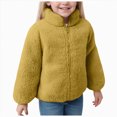 thumbnail image 1 of Ccpelsie Kids Fall Winter Coat Zip Up Fleece Jacket with Pockets Warm Plush Outwear Boys Girls Cute Tops for Toddler(Yellow,3-4 Years), 1 of 7