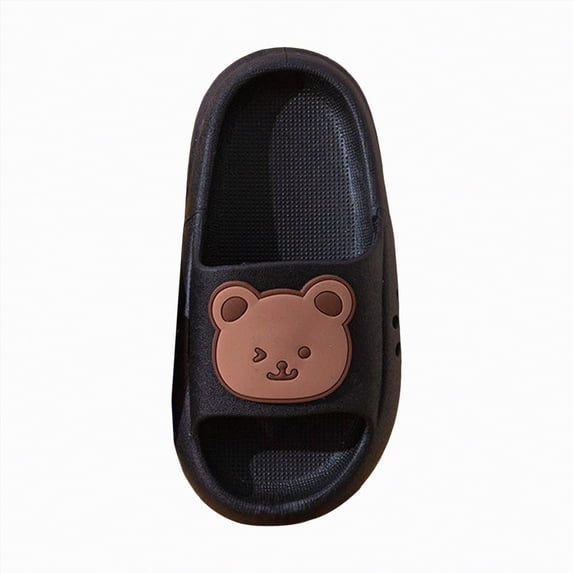 Ccpelsie Kids Flip Flops Slip On Boys and Girls Beach Sandals Pool Shower Shoes Summer Slippers for Little Kids Big Kids(Black,12)