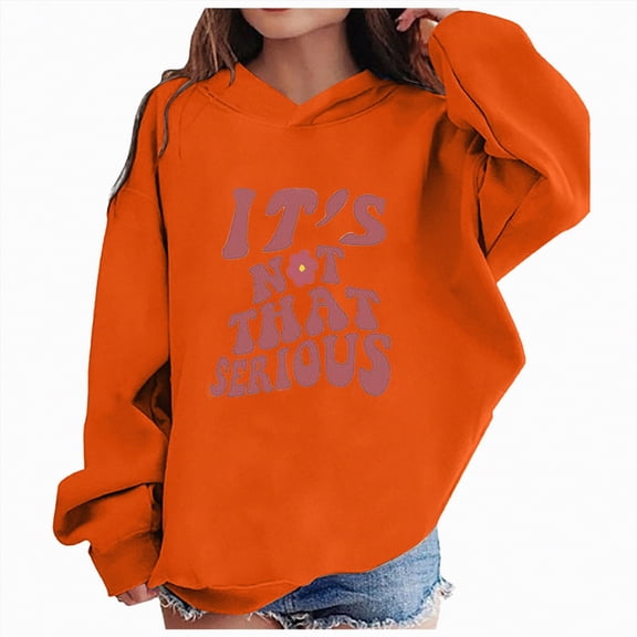 Ccpelsie Kids Floral Graphic Hoodies Pullover Cute Long Sleeve Loose Hooded Sweatshirts for Girls(Orange,D)