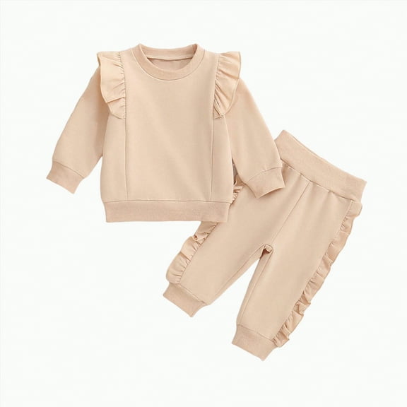 Ccpelsie Kids Girl Clothes Cute Print Top   Cute Print Flare Leg Pants 2PC Fall/Winter Outfits Set(White,3-4 Years)