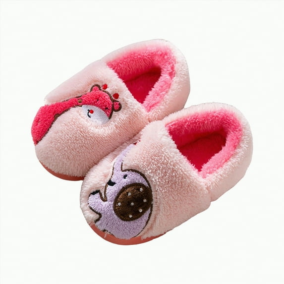 Ccpelsie Kids House Shoes Lightweight Plush Warm Comfort Soft Aline Slipper (Toddlers/Little/Big Kids)(Pink,10)