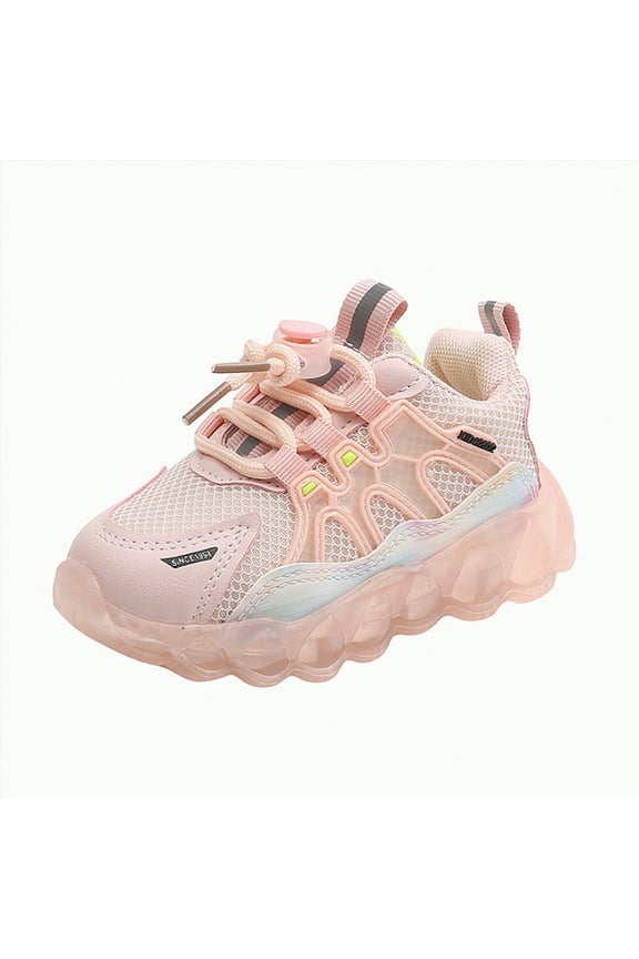 Kids LED Light Up Shoes Flashing Sparkly Luminous Glowing Sneakers, Cool Adorable Light-Up Tenis for Boys Girls(Pink,8.5)