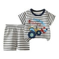 thumbnail image 1 of Ccpelsie Kids Little Boys' Clothing Sets Casual Short Sleeve T-shirt and Short Sets Toddler Boys Summer Clothes 2pcs(Black,7-8 Years), 1 of 3