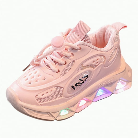 Ccpelsie Kids Shoes Boy Girl Sneakers Sport Sneaker with Led for Christmas Birthday Children Show Gift(Red,7)