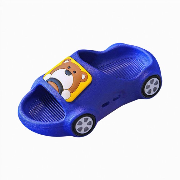 Ccpelsie Kids Slides Boys Girls Toddlers Cloud Shower Slippers Cute Cartoon Open Toe Sandals Beach Pool Shoes(Blue,7)