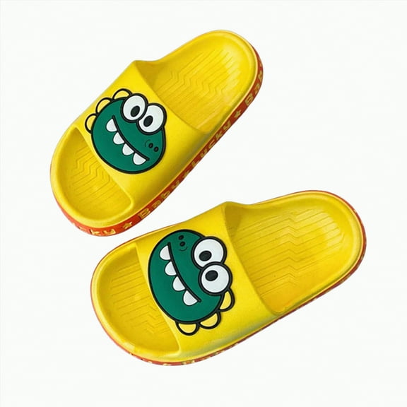 Ccpelsie Kids Slippers Comfy Non-Slip Toddler Soft Waterproof Bathroom Shower Shoes Sandals for Indoor and Outdoor Boys Girls House Slippers(Yellow,9)