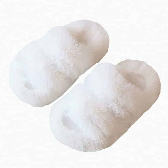 Ccpelsie Kids Slippers Plush Non-Slip House Slippers For Girls & Boys & Little Big Toddler Kids Comfort Cute Soft(White,34)