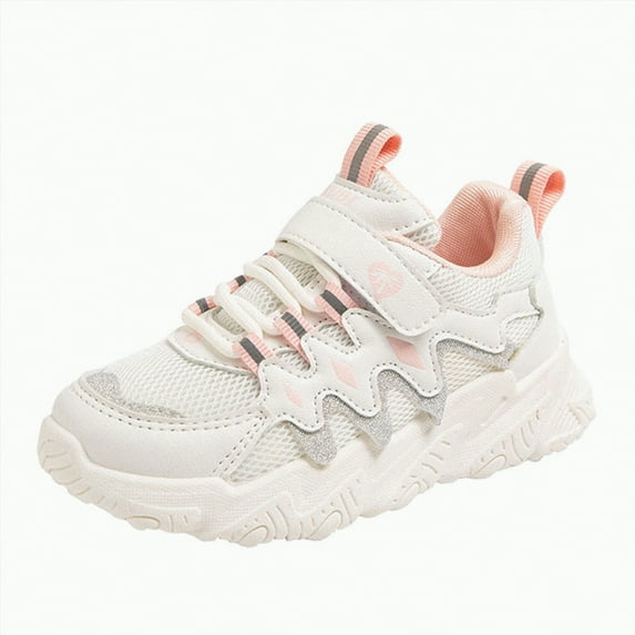 Ccpelsie Kids Sneakers for Boys Girls Sports Tennis Breathable Walking Lightweight Running Kid Shoes(Pink,2)