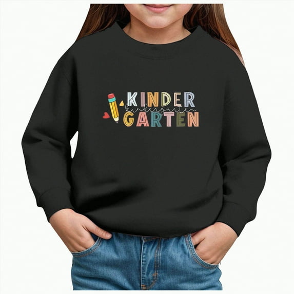Ccpelsie Kids Sweatshirt Fashion Printed Crew-Neck Casual Fall Winter Pullover for Toddler Girls(Black,2Y)