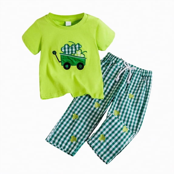 Ccpelsie Kids Toddler Girls Summer Clothes Butterfly Print T-Shirt and Denim Jeans Shorts 2PCS Outfits(Green,12-18 Months)