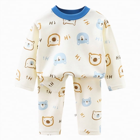 Ccpelsie Kids Toddler Girls and Boys Clothes Outfits Long Sleeve Cute Top Elastic Waist Pants Spring Summer Clothing Set(Blue,12-18 Months)