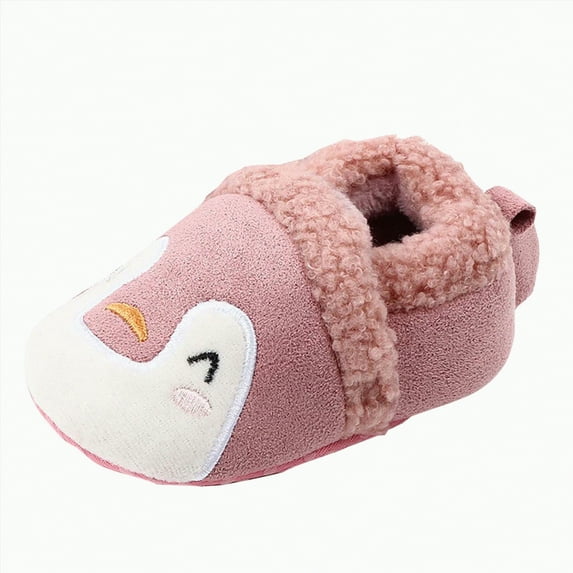 Ccpelsie Kids Winter Indoor Household Shoes Toddler Boys Girls House Slippers Warm Socks for Big/Little Kids(Pink,4)