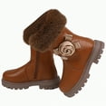 thumbnail image 1 of Ccpelsie Knee Length Boots for Girls Lace Up Side Zip Boots Girls' High Tall Boots Winter Shoes Little Kids/Big Kids(Brown,3), 1 of 9