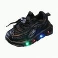 thumbnail image 1 of Ccpelsie LED Light Up Shoes Unisex Boys Girls LED Sneakers Cool Flashing Low Top Sneakers Luminous Shoes(Black,11), 1 of 7