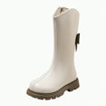 thumbnail image 1 of Ccpelsie Little/Big Girl's Fashion Low Heel Zipper Buckle Round Toe Riding Boots(Beige,2.5), 1 of 6