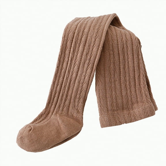 Ccpelsie Little/Big Girls Cotton Tights Fall Fashion Toddler Footed Legging Pantyhose for Kids(Coffee,5-6 Years)