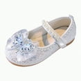 thumbnail image 1 of Ccpelsie Little/Big Girls Cute and Sweet Dress Shoes Mary Jane Princess Glitter Party Flats for Toddler Kids(White,8.5), 1 of 9