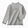 thumbnail image 1 of Ccpelsie Little/Big Girls Fall Winter Long Sleeve Athletic Shirts Crew Neck T-Shirts for Kids Tops Grey,15-16 Years, 1 of 8