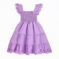 thumbnail image 1 of Ccpelsie Little/Big Girls Sleeveless Tutu Dress Layered Tulle Sparkle Dress for Toddler Kids Summer Casual(Light Purple,5-6 Years), 1 of 2