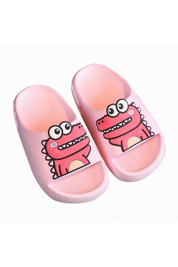 Little/Big Kids Slides, Boys Girls Slides Non-slip Summer Beach Pool Shoes Toddler Cartoon Slides Sandals Indoor&Outdoor Garden Slippers Shower Shoes(Red,13)