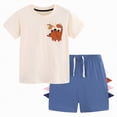 thumbnail image 1 of Ccpelsie Little Boys Clothes Daily Casual Short Sleeve Top + Cargo Shorts 2 Pieces Outfit Set, Size 6-14 Years(Beige,4-5 Years), 1 of 9
