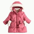 thumbnail image 1 of Ccpelsie Little Girls Big Girls Winter Casual Jacket Toddler Winter Warm Puffer Coat Hooded Snowsuit( Red,5-6 Years), 1 of 7