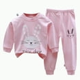 thumbnail image 1 of Ccpelsie Little Girls Boy Clothing Sets Todler Kids Fashion Long Sleeve Crew Neck Tops Elastic Waist Pants Sweatsuit for Spring Summer(Pink,6-12 Months), 1 of 4