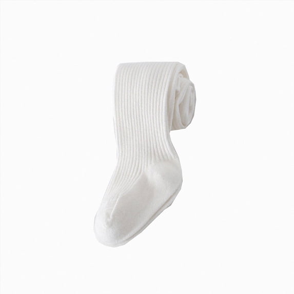 Ccpelsie Little Girls Winter Tights Thick Solid Leggings School Uniform Warm Stockings For Girls(White,3-4 Years)