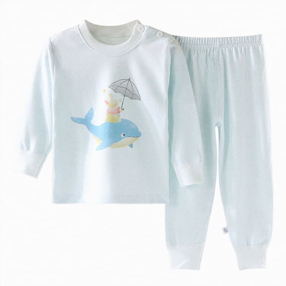 Ccpelsie Little Girls and Boys Pajamas Set Toddler Kids 2 Piece Sleepwear Kids Clothes Set Size 3t -10t(Blue,3-6 Months)