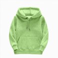 thumbnail image 1 of Ccpelsie Little Kids Big Kids Hoodie Sweatshirts for Girls - Soft Long Sleeve Pullover Stylish Shirt(Green,10-12 Years), 1 of 4