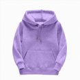 thumbnail image 1 of Ccpelsie Little Kids Big Kids Hoodie Sweatshirts for Girls - Soft Long Sleeve Pullover Stylish Shirt(Purple,6-8 Years), 1 of 4