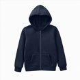 thumbnail image 1 of Ccpelsie Long Sleeve Full Zip Hoodie Winter Warm Sweatshirts for Boys Girls Big/Little Kids(Navy,18-24 Months), 1 of 6