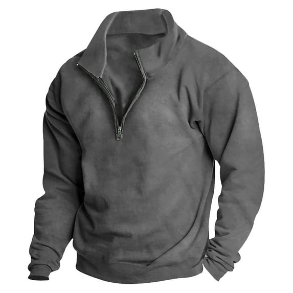 Ccpelsie Men's Henley Shirts Long Sleeve Basic Waffle Pique Pullover T-Shirt with Pocket Z4-Dark Gray,S