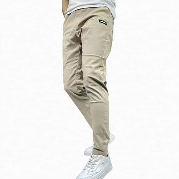 Ccpelsie Men's Lounge Pants Straight Leg Slim Fit Sweatpants Lightweight for Spring Summer Casual Home Wear with Pockets(Khaki,33)