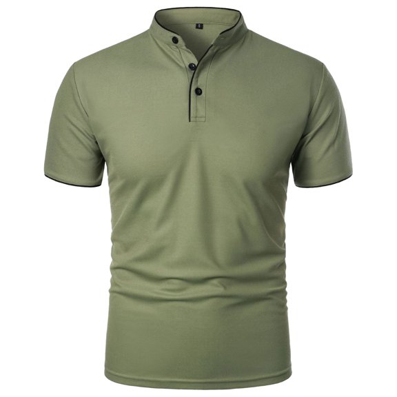 Ccpelsie Men's Short Sleeve Cotton Polo Shirt in Classic Fit(Green,S)