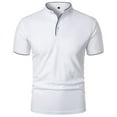 thumbnail image 1 of Ccpelsie Men's Short Sleeve Cotton Polo Shirt in Classic Fit(White,M), 1 of 5