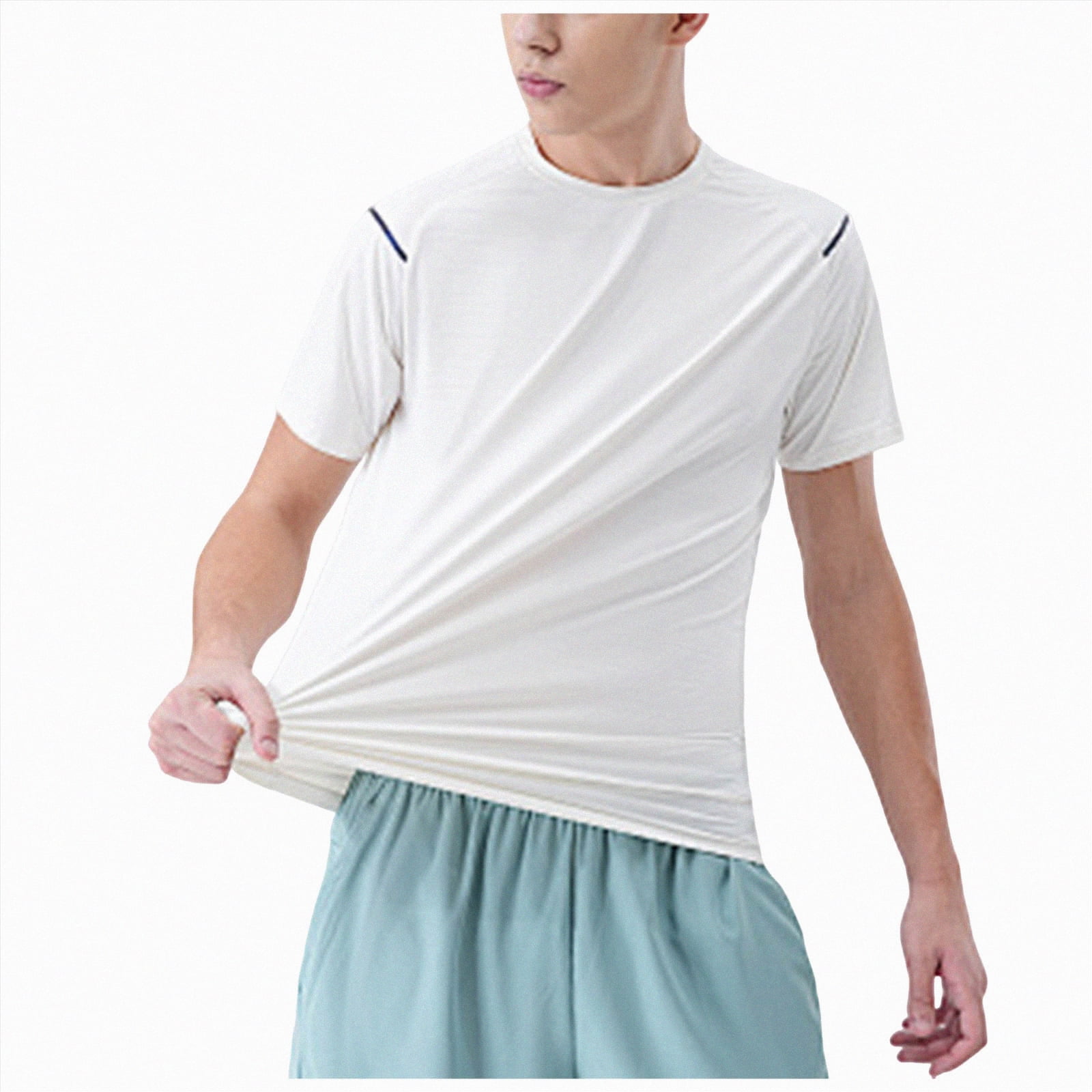 Ccpelsie Men's Short Sleeve T-Shirts Summer Quick Dry T-Shirts Swim ...