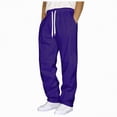 thumbnail image 1 of Ccpelsie Men's Spring Cotton Sweatpants with Pockets Open Bottom Yoga Pants for Men Lounge Pants for Athletic Workout Casual(Purple,M), 1 of 5