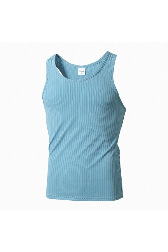 Men's Tank Tops Workout Stringer Tank Tops Daily Sport Tops Bodybuilding Muscle Shirts for Gym(Blue,XL)