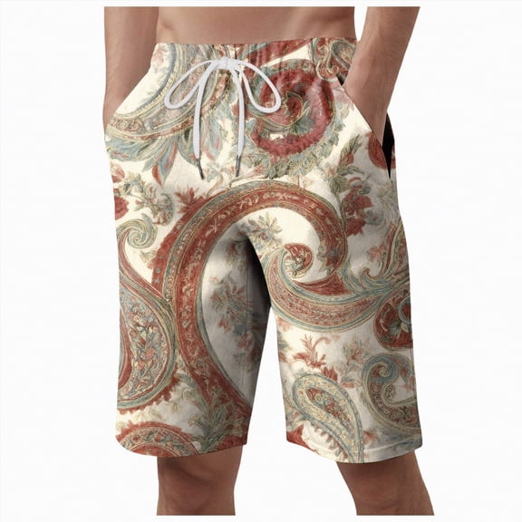 Ccpelsie Mens Casual Shorts Chino Cotton Shorts Summer Elastic Waist Drawstring Shorts with Pockets(Khaki,XXXL)