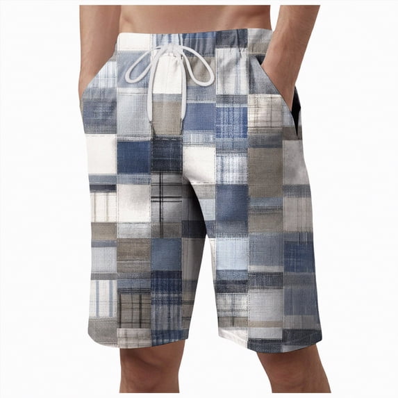 Ccpelsie Mens Casual Shorts Chino Cotton Shorts Summer Elastic Waist Drawstring Shorts with Pockets(Navy,L)