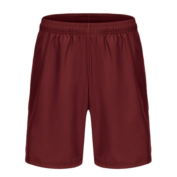 Ccpelsie Mens Casual Shorts Stretch Waist Summer Beach Shorts(Red,M)